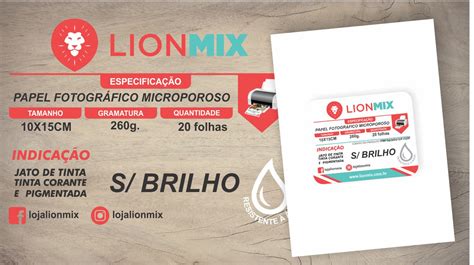 PAPEL FOTOGRÁFICO S BRILHO MICROPOROSO 260G 10X15CM PCT 20 FOLHAS