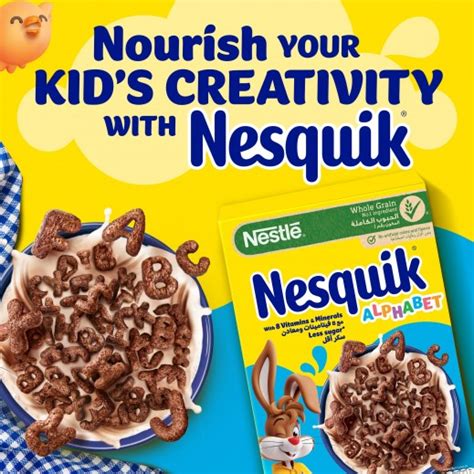 Buy Nesquik Whole Grain Less Sugar Alphabet Corn Flakes G