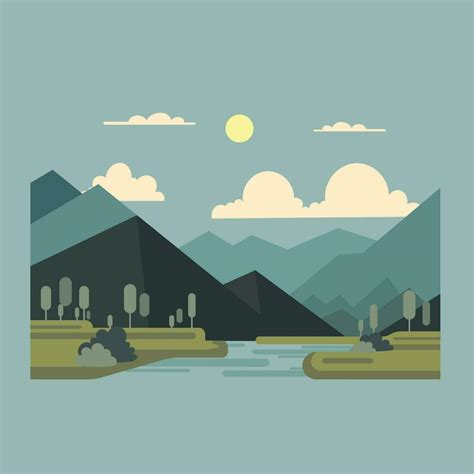 beautiful nature landscape scenery vector illustration 28583737 Vector ...