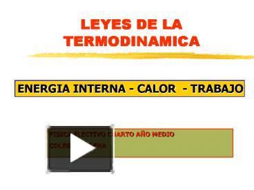 PPT LEYES DE LA TERMODINAMICA PowerPoint Presentation Free To View