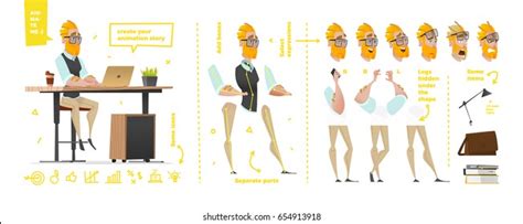 Stylized Characters Set Animation Some Parts Stock Vector Royalty Free