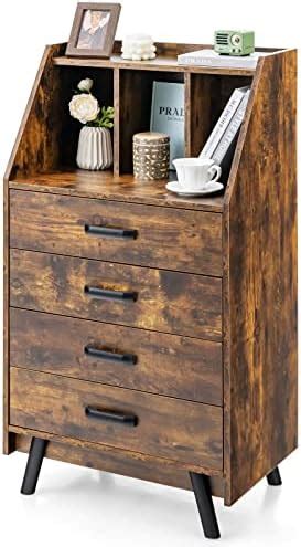 Casart Chest Of Drawers Wooden Storage Cabinet With Drawers And