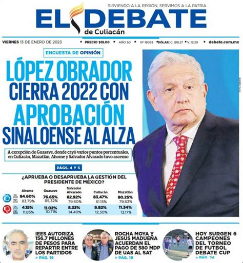 Newspaper El Debate De Culiac N Mexico Newspapers In Mexico Friday