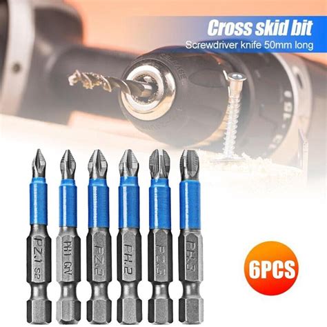 6pcs Non Slipscrewdriver Bit Set Electric Impact 50mm Ph1ph2ph3pz1pz2pz3 Ebay