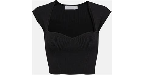 Jonathan Simkhai Abia Ribbed Knit Crop Top In Black Lyst