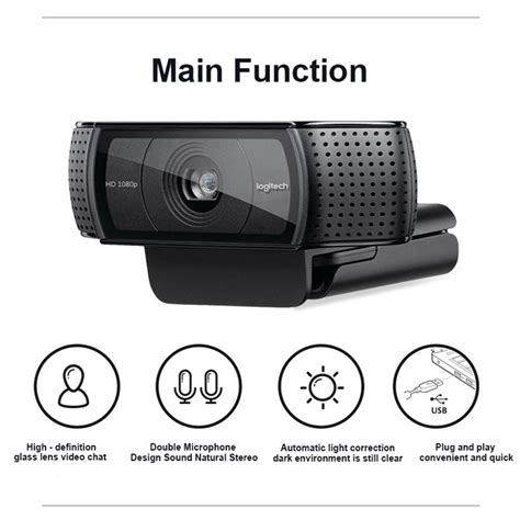Logitech C920e 1080P HD Video Webcam Black