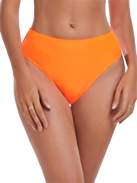 Relleciga Women S Swimwear Bottoms High Cut High Waisted Bikini Bottom