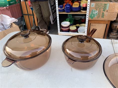 Visions Amber Cookware 4 5 L 5 QT Dutch Oven Stock Pot W Lid Made In