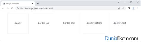 Tutorial Bootstrap 5 Cara Membuat Border Duniailkom