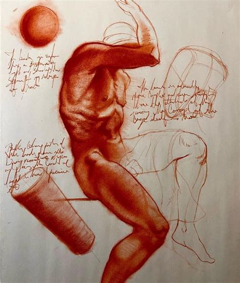 Academics Male Nude Lateral View Red Chalk On Recycled Paper Artist Me R ClassicalDrawingStudy
