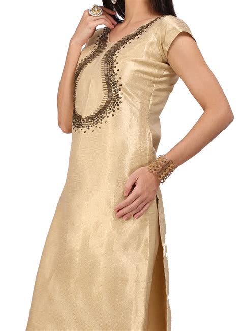 Shop Lovely Brocade Hand Work Kurta Churidar Set After Six Wear Online