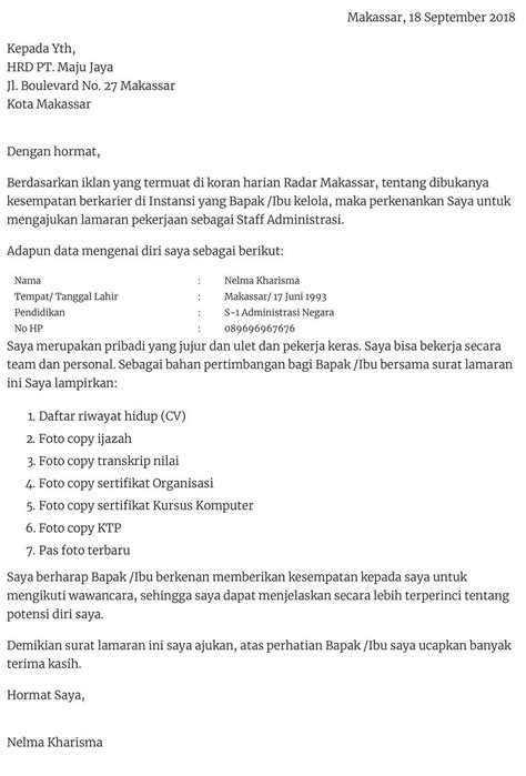 Contoh Surat Lamaran Ke Honda Surat Lamaran Kerja Desain Contoh