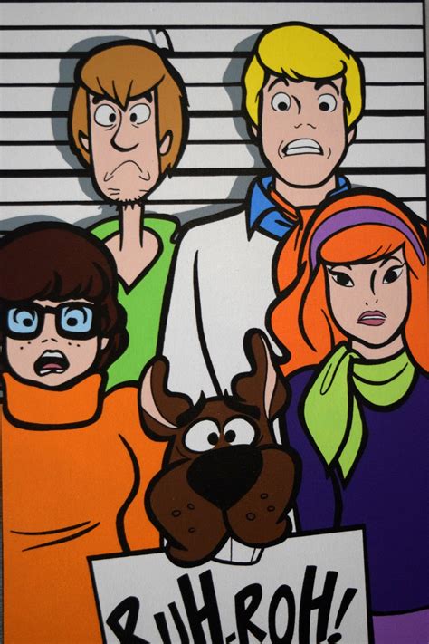 Scooby Doo Characters Corner Box Hand Painted Acrylic Canvas Etsy