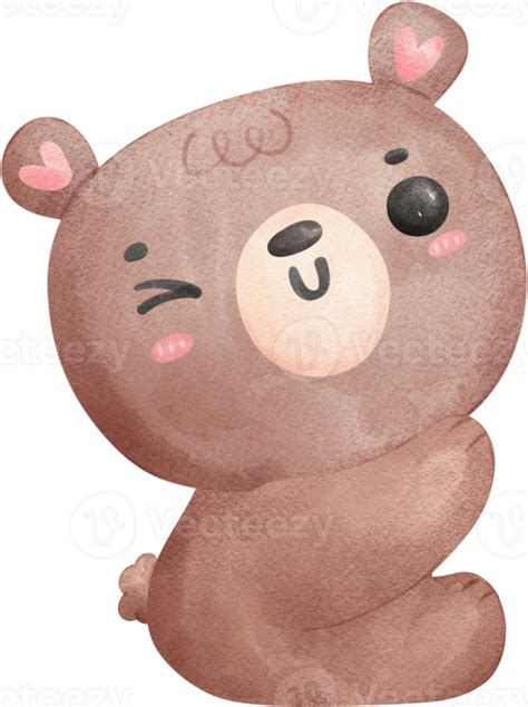 Cute Teddy Bear Watercolor 28719558 Png