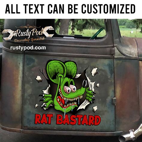 Personalized Rat Fink Hot Rod Sticker Rustypod Store