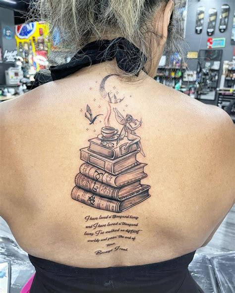 Back book stack tattoo | Bookish tattoos, Book tattoo, Book lover tattoo