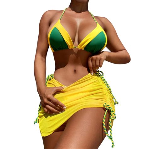 Ovticza Womens Piece Bikini Set Brazilian Triangle Top Halter String Low Cut Cheeky Swimsuits