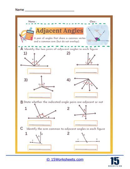 Adjacent Angles Worksheets 15 Worksheets Library