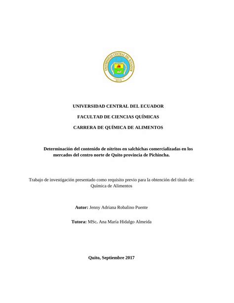 Pdf Universidad Central Del Ecuador Facultad De Ciencias Anexo