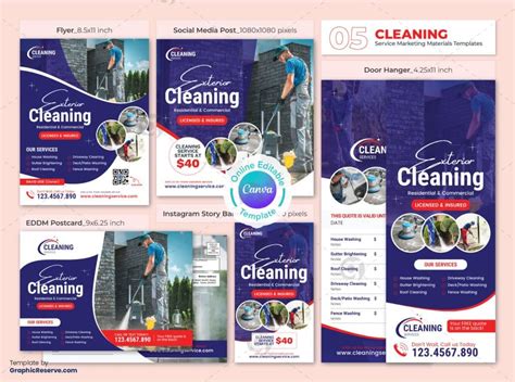 Pressure Wash Marketing Material Canva Template Bundle Graphic Reserve