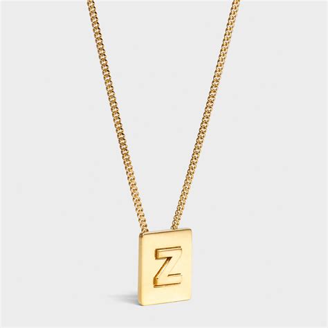 ALPHABET Z NECKLACE IN BRASS WITH GOLD FINISH - GOLD | CELINE
