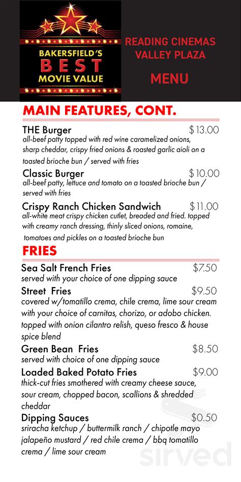 Reading Cinemas at Cal Oaks Plaza with TITAN LUXE menus in Murrieta