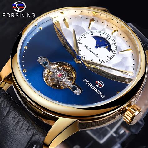 Forsining Reloj Autom Tico Forsining Con Fase Lunar Hombre Dorado