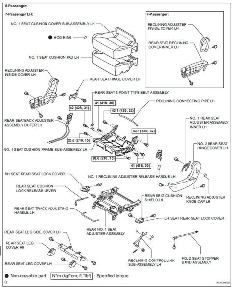 Toyota Sienna Service Manual Rear No 1 Seat Assembly For Captain Seat Type Seat