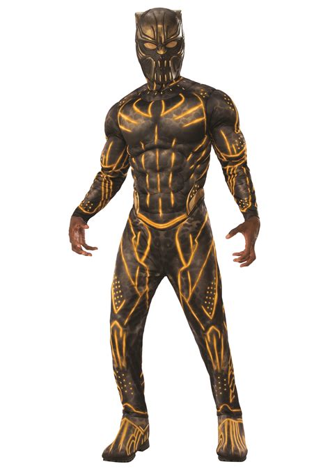 Deluxe Black Panther Killmonger Battle Suit Costume for Adults