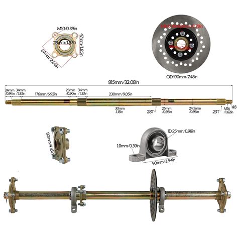 Racing Go Kart Rear Axle Kit Wheels Front Steering Diy Atv Quad