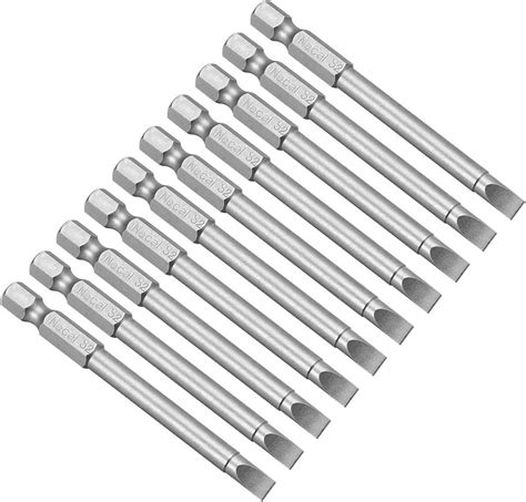 Sourcing Map 10 Pcs 5mm Slotted Tip Magnetic Flat Head Screwdriver Bits