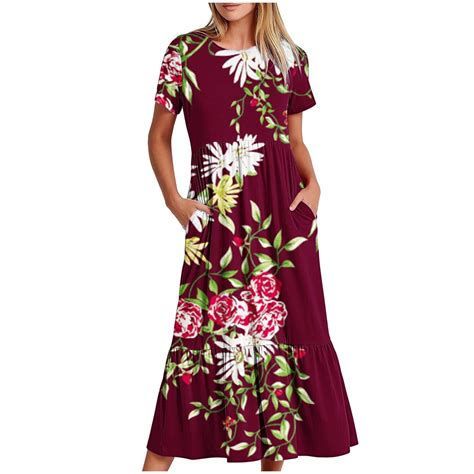 Vrhaik Plus Size Dresses For Curvy Women Spring Boho Mini Dress Romper