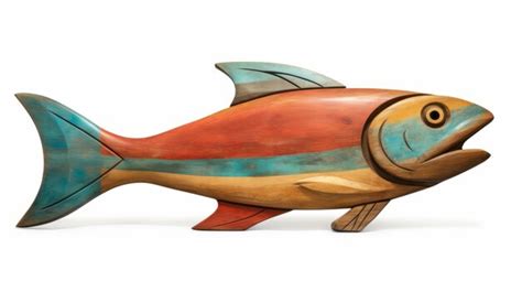 Premium Photo Vibrant Wooden Fish Sculpture A Fusion Of Colors And