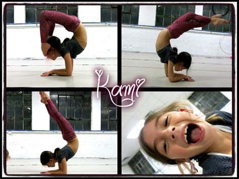 A Collage Of Photos Showing A Woman Doing Yoga Poses With Her Hands In