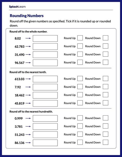 Rounding And Estimating Decimals Worksheets