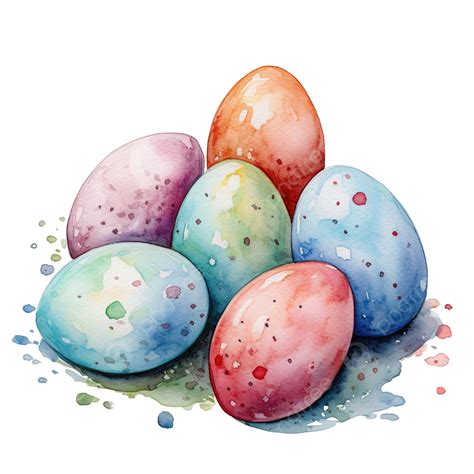 Watercolor Easter Eggs Easter Egg Holiday PNG Transparent Image And