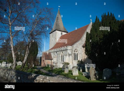 Bosham in West Sussex, UK. The beautiful Holy Trinity Church in the ...