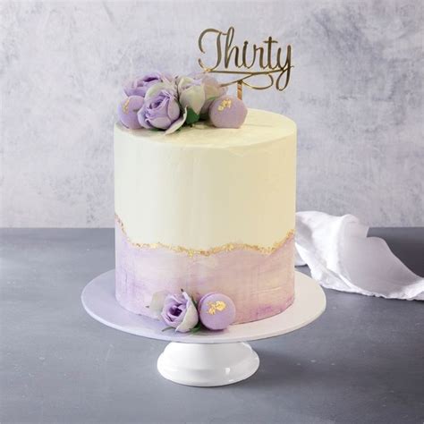 Birthday Purple Cake Purple Gold Buttercream Celebration Cake Purple