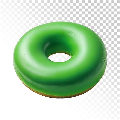 Se Muestra Un Donut Verde Con Un Agujero En El Medio Sobre Un Fondo