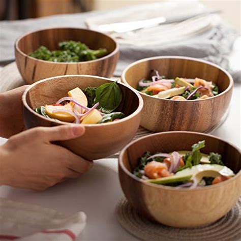 Acacia Wooden Salad Bowl 6 3inches Set Of 4 Individual Salad Bowls