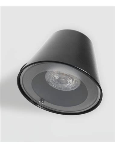 Aplique De Pared De Exterior Cone Forlight L Mpara Orientable Negra