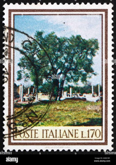 Italy Circa A Stamp Printed In The Italy Shows Olive Tree Olea