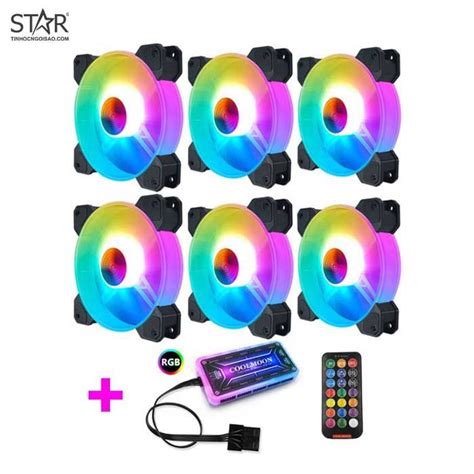 Fan Case Coolmoon Y1 LED RGB 12cm Pack 6 Fan Hub Remote