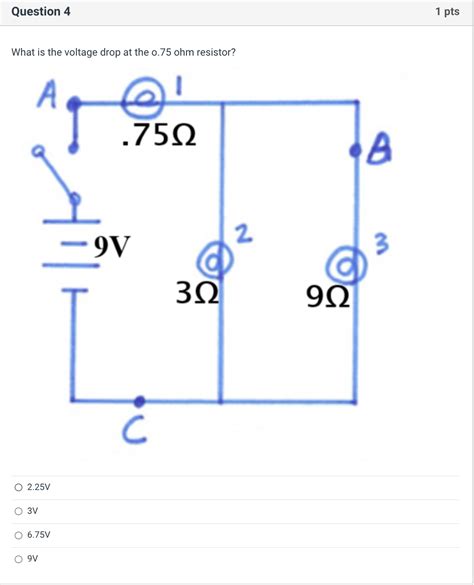 Solved What is the voltage drop at the 0.75 ohm resistor? | Chegg.com