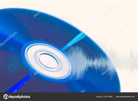 CD compact disc with audio wave for Digital sound optical storage ...