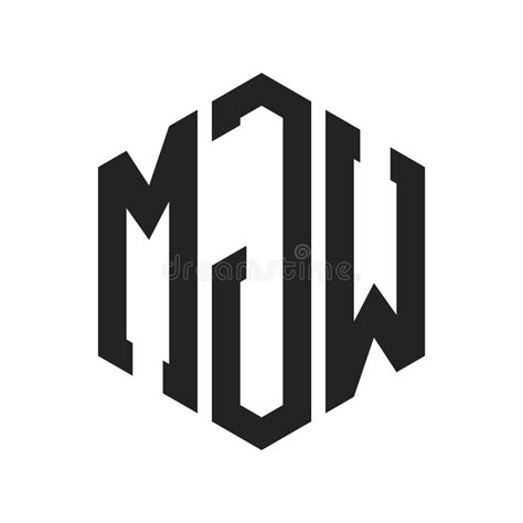 Mjw Logo Design Initial Letter Mjw Monogram Logo Using Hexagon Shape Stock Illustration