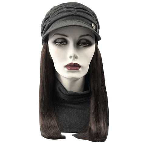 Chemo Hats With Hair For Cancer Patients Cranial Prosthesis Wigs