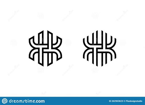 Black White Initial Letter H Monogram Logo Stock Vector - Illustration ...