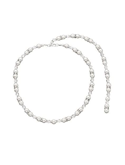 Buy Minzaos Bethynas Bridal Pearl Backdrop Necklace Dainty Pearl