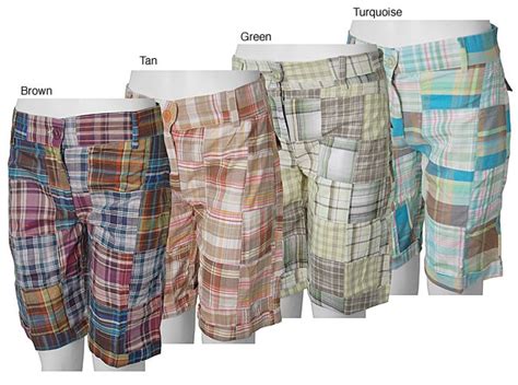 Cute Options Womens Plaid Patchwork Bermuda Shorts 11308628